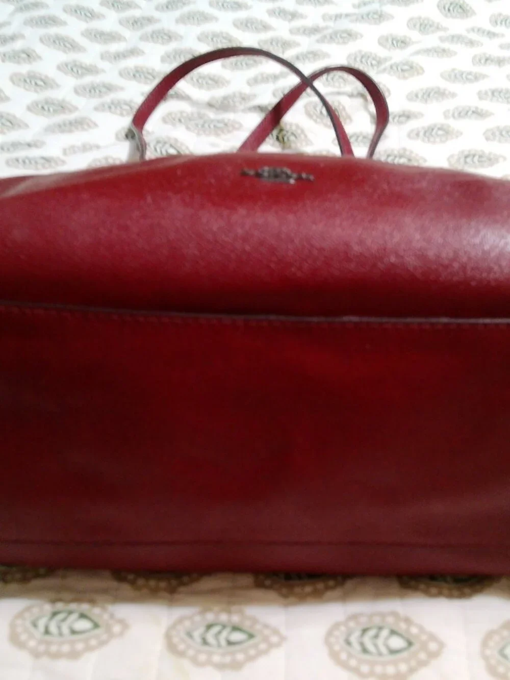 Coach Turnlock Zip  TOTE BAG Red Crossgrain Leather
